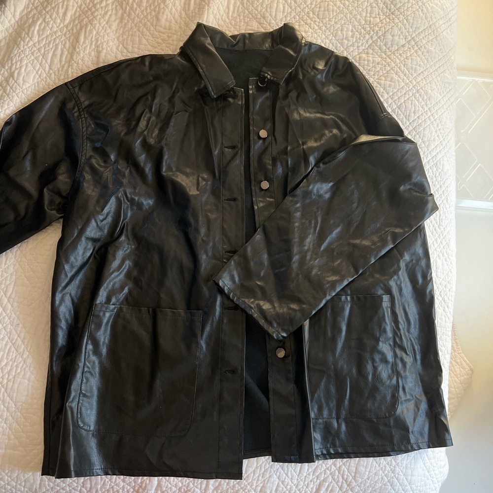 Oversized Faux Leather Jacket